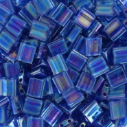 Miyuki tila 5x5mm Perlen - Transparent capri blue ab TL-291